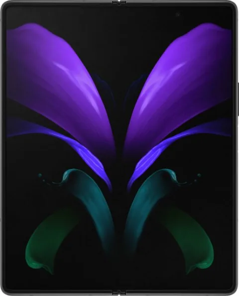 Samsung Galaxy Z Fold2 5G in Mystic Black, open front view