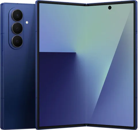Samsung Galaxy Z Fold7 in Blue Shadow, closed front view