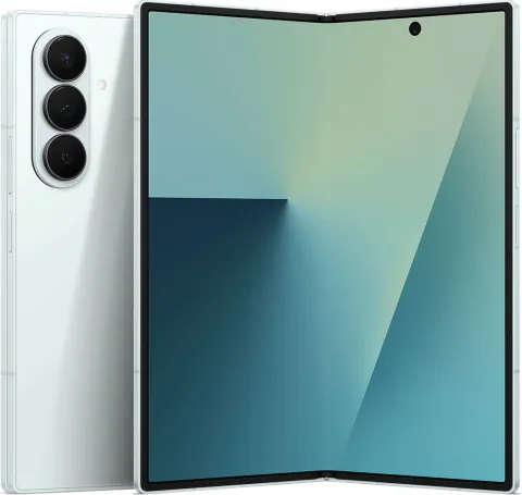 Samsung Galaxy Z Fold7 in Mint, closed front view