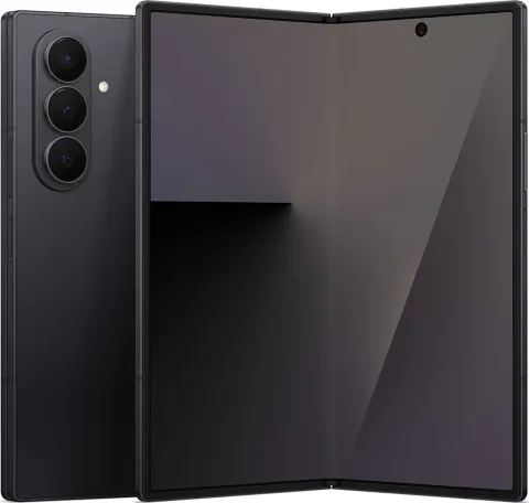 Samsung Galaxy Z Fold7 in Jetblack, closed front view