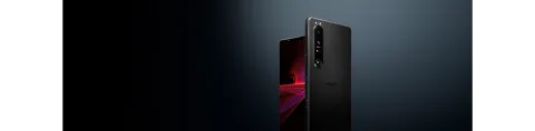 Sony Xperia 1 III in Frosted Black, front and back view