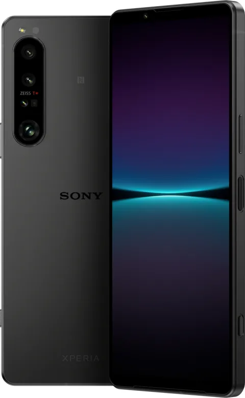 Sony Xperia 1 IV in Black, front and back view