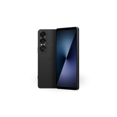 Sony Xperia 1 VII in Slate Black, front and back view