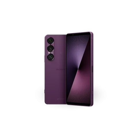Sony Xperia 1 VII in Orchid Purple, front and back view