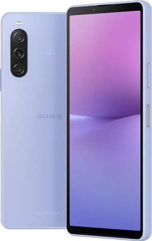 Sony Xperia 10 V in Lavender, front and back view