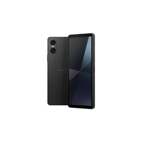 Sony Xperia 10 VI in Black, front and back view