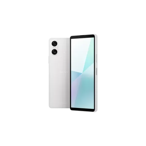 Sony Xperia 10 VI in White, front and back view