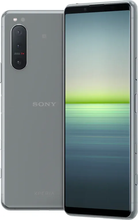 Sony Xperia 5 II in Grey, front and back view