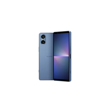 Sony Xperia 5 V in Blue, front and back view
