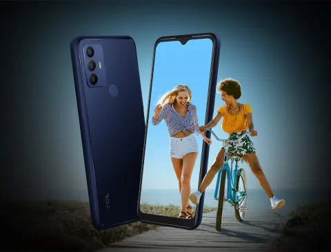 TCL 305 in Navy Blue, front and back view