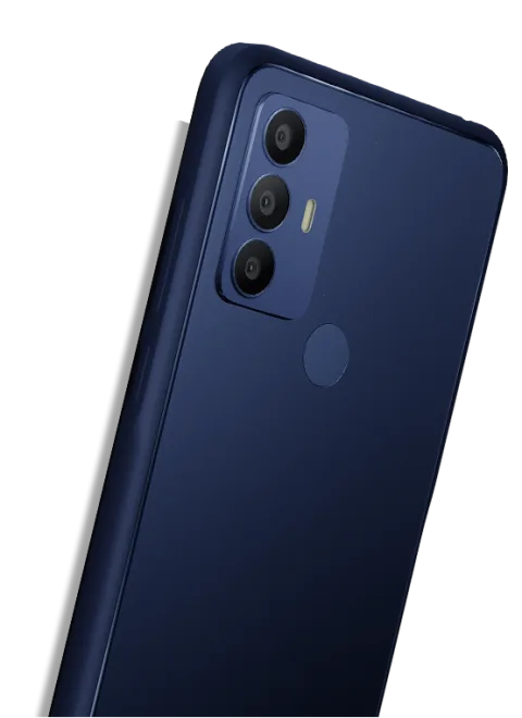 TCL 305 in Navy Blue, angled back view showing the camera module (554x762 - largest available)
