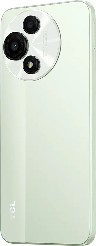 TCL 60 SE NXTPAPER 5G in Mint Green, angled back view showing the camera module