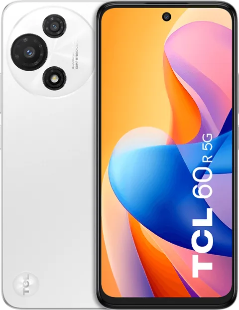 TCL 60R 5G in White, front and back