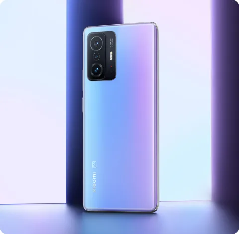 Xiaomi 11T in Celestial Blue, back view