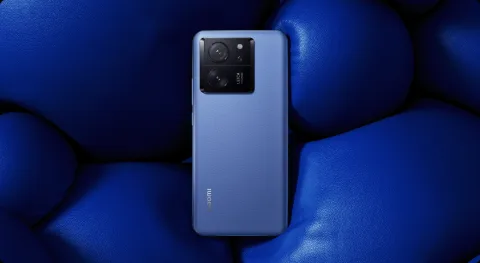 Xiaomi 13T in Alpine Blue, back view