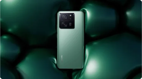 Xiaomi 13T in Meadow Green, back view