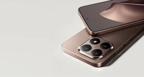 Xiaomi 15T in Rose Gold, front and back view
