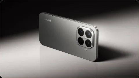 Xiaomi 15T Pro in Titanium Gray, back angle view