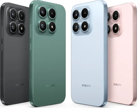 Xiaomi 17 in Black, Green, Light Blue and Pink, back view