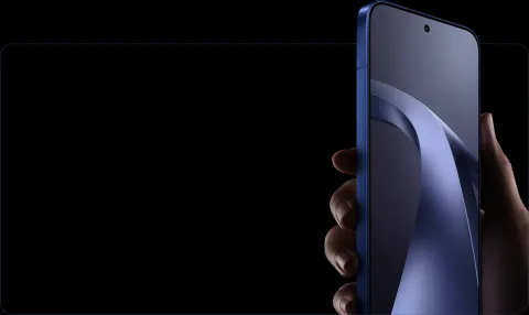 Hand holding the Xiaomi 17T Pro edge-on, showing the flat aluminium frame