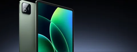 Xiaomi Pad 8 Pro in Pine Green, front and back angle view