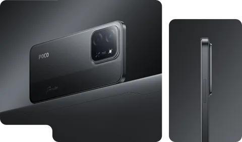 POCO C85 in Black, back view