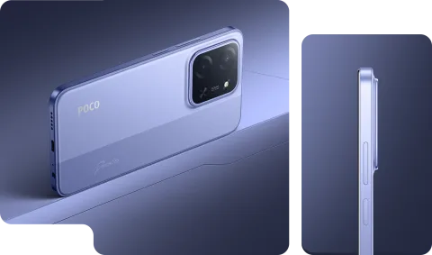 POCO C85 in Purple, back view