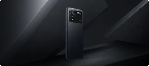 POCO M4 Pro in Power Black, back view