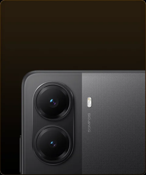 POCO X7 Pro in Black, close-up of the rear camera module