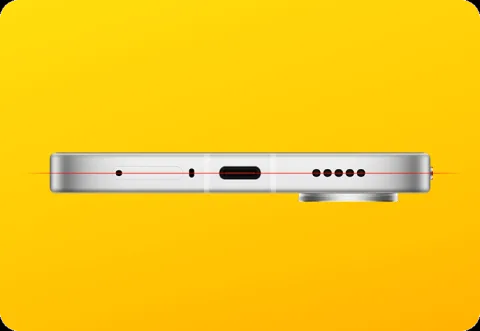 POCO X8 Pro Max side edge detail showing port