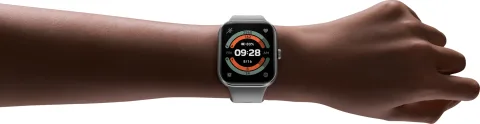 Redmi Watch 5 in Silver Gray, worn on wrist, front view showing the watch face